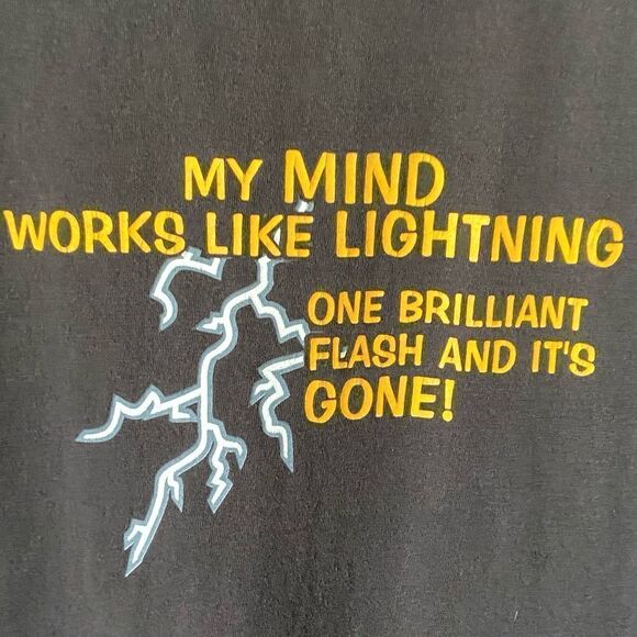 Delta Vintage Funny Life Quotes BlackT Shirt Tees Short Sleeve Size L - Picture 4 of 6